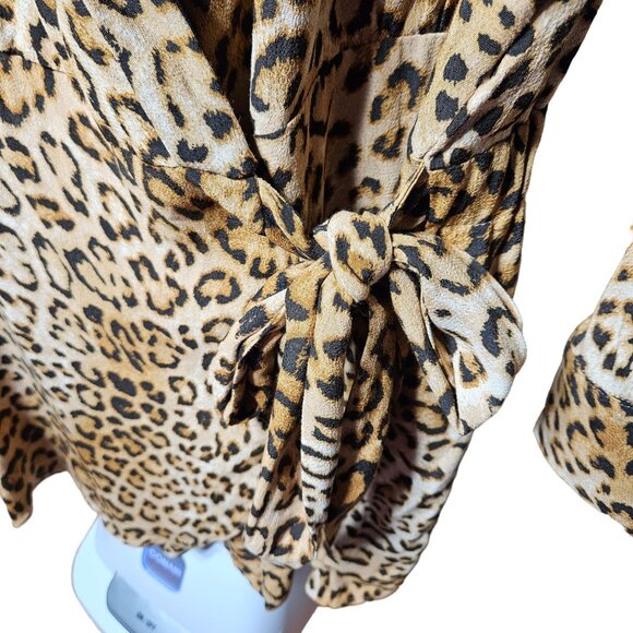 Zara TRF Collection Leopard Print Wrap Dress - Size S - Picture 2 of 7